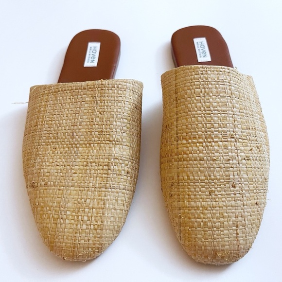 New Haven Well Within Raffia Mules Woven Boho Coastal Preppy Vacation Bohemian 7 - Picture 1 of 10
